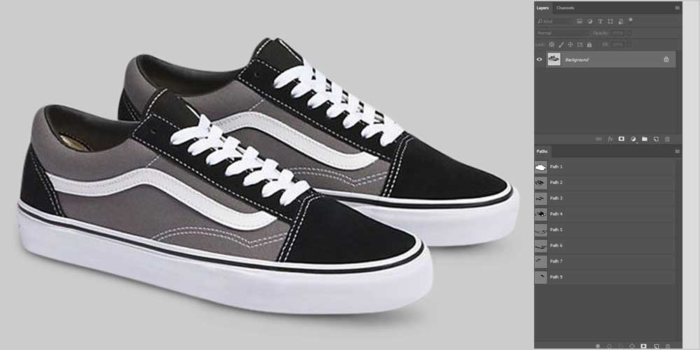 multiple clipping path for for a pair of shoe