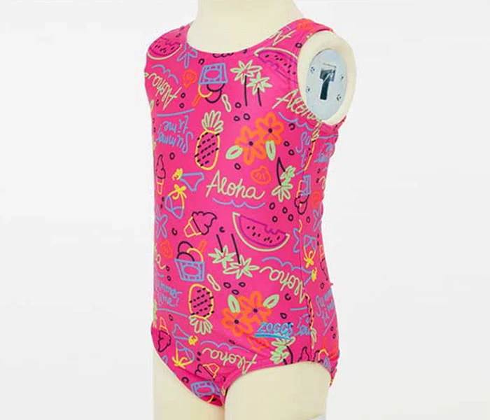 Pink swimsuit before ghost mannequin editing