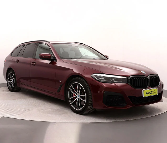 Red sports car before professional image editing