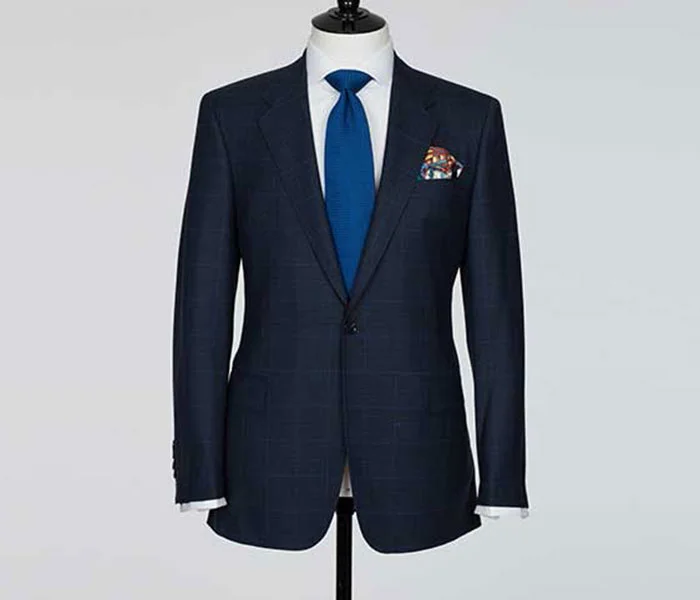 Navy suit before ghost mannequin editing