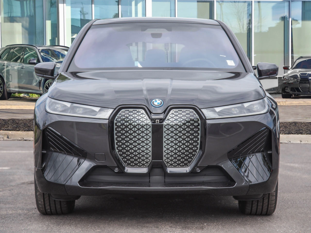 Black BMW car before professional image editing