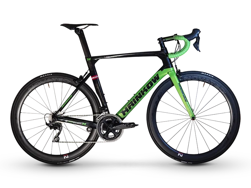Background removal service for a black and green bicycle