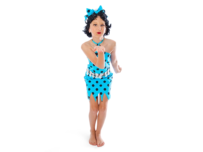 Fashion model in blue dress prepared with image masking