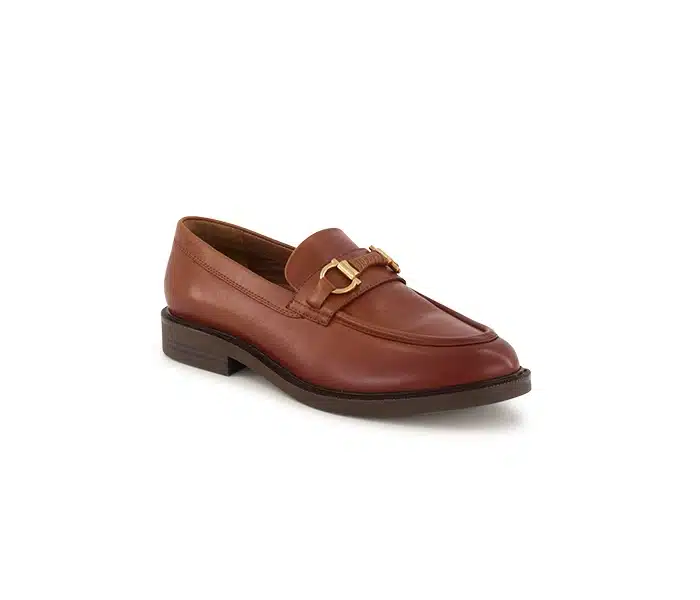 Brown leather loafer with professional clipping path service