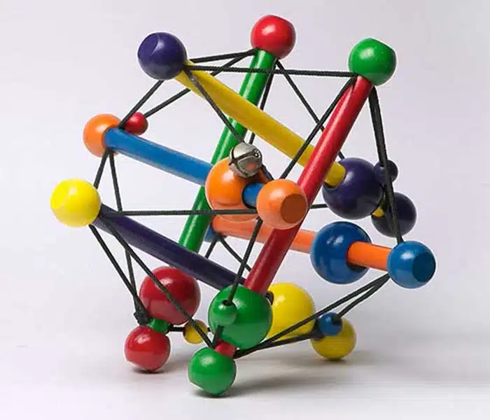 Colorful geometric toy before clipping path service