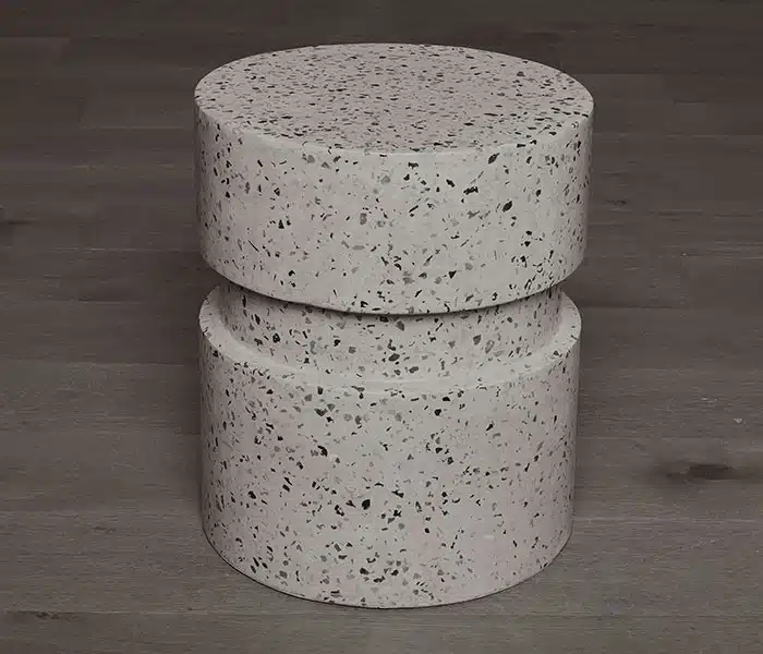 Gray cork containers before color correction
