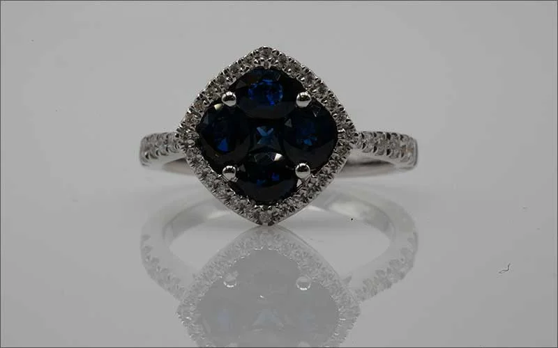 Black diamond ring professionally retouched