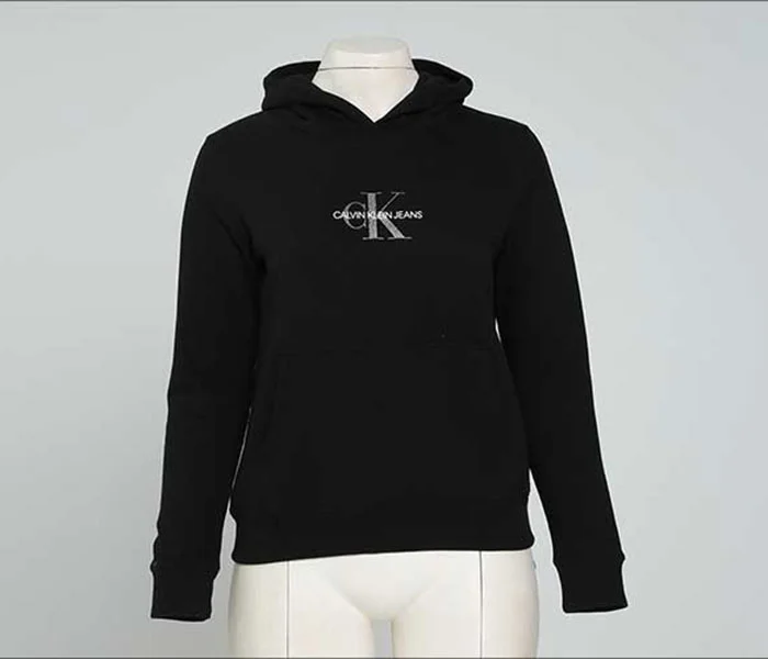 Black sweater professionally edited for e-commerce presentation
