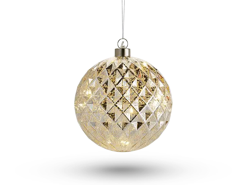 Metallic Christmas ornament with background removal