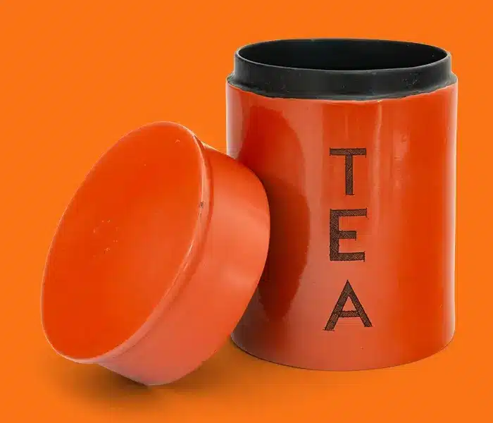 Orange tea cup with professional clipping path service