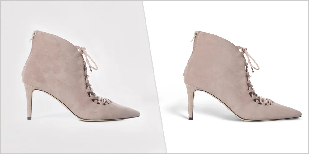 High heel shoes with photo shadow effect