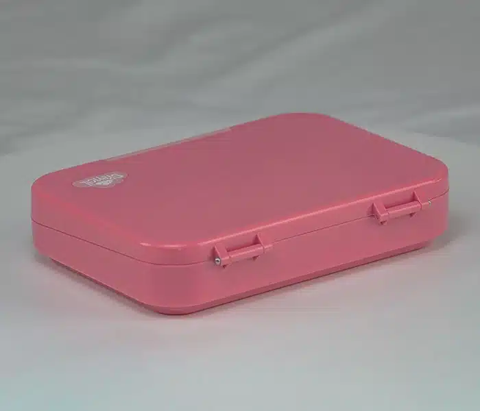 Pink product case before color correction