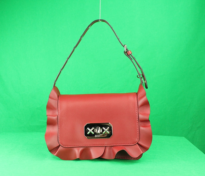 Red handbag before clipping path service