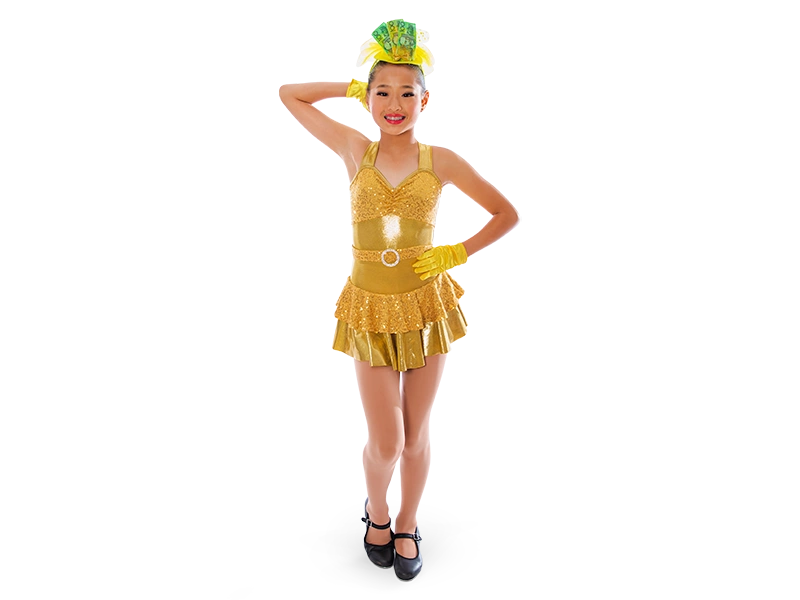Fashion model in yellow outfit prepared with image masking